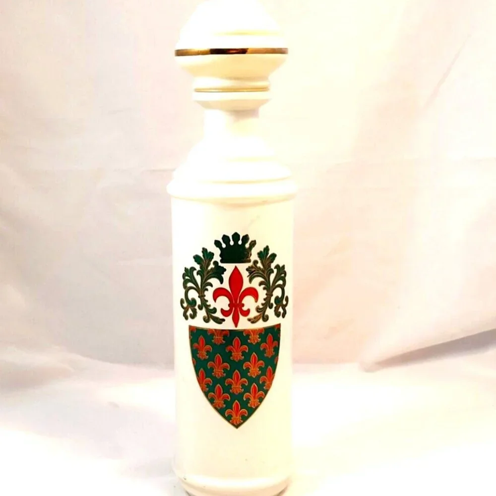 Vintage Old Fitzgerald 1/5 gal Liquor Bottle Decanter Fleur De Lis Design 12.5